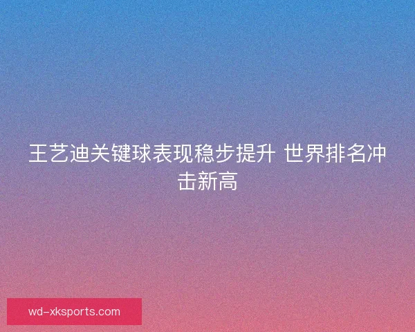 王艺迪关键球表现稳步提升 世界排名冲击新高